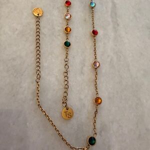 Taylor Swift Gold Necklace with Multicolor Gems